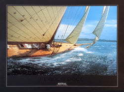 Yachting "Mistral" (Tuiga, Cannes, 1993) Sailboat Racing Poster Print by Franco Pace