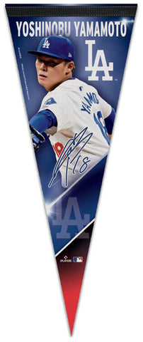 Yoshinobu Yamamoto MLB Signature Series Los Angeles Dodgers Official Premium Felt Pennant - Wincraft 2024