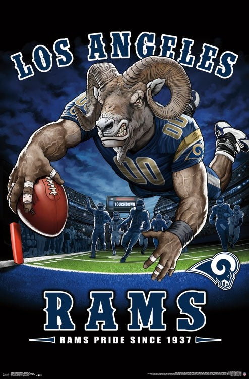 NFL Los Angeles Rams Uniform Evolution Plaqued Poster 
