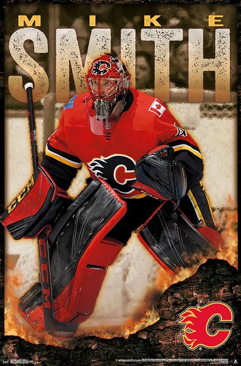 calgary goalie smith helmet Mike Smith Calgary Flames 22'' x 34'' Player Poster, Multi
