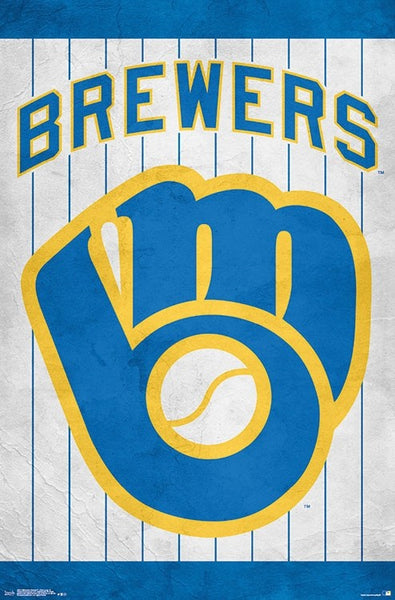 Milwaukee Brewers Official MLB Baseball Retro-Style Logo Poster - Trends International