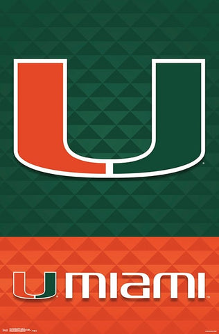 University of Miami Hurricanes Official NCAA Team Logo Poster - Trends International