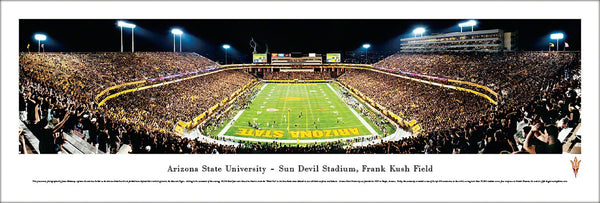 Arizona State Sun Devils Football "Blackout" Game Night Panoramic Poster Print - Blakeway