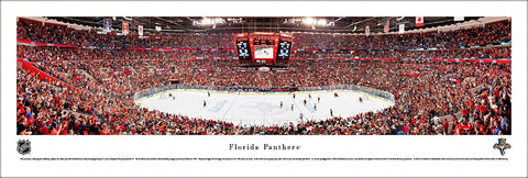 Florida Panthers Playoff Game Night Panoramic Poster Print - Blakeway Worldwide