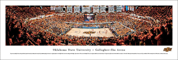 Oklahoma State Cowboys "Basketball Bedlam" Game Night Panoramic Poster Print