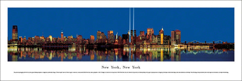 New York, NY "Tribute In Light" (9/11 Anniversary) Panoramic Poster Print - Blakeway Worldwide