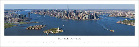 New York City Manhattan Skyline Lower Manhattan Aerial View Panoramic Poster Print - Blakeway