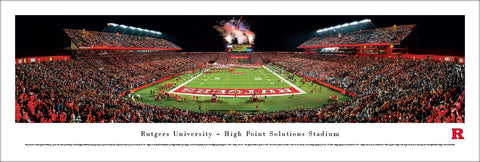 Rutgers Scarlet Knights High Point Solultions Stadium Game Night Panoramic Print - Blakeway