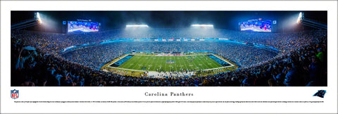 Carolina Panthers Playoff Game Night Panoramic Poster Print - Blakeway Worldwide