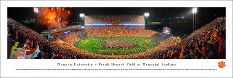 Clemson Tigers Football "Gather at the Paw" Memorial Stadium Panoramic Poster Print - Blakeway 2015
