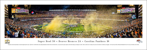 Denver Broncos Super Bowl 50 Champions Panoramic Poster Print - Blakeway 2016