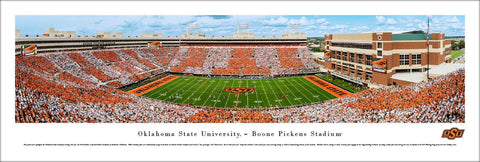 Oklahoma State Cowboys Football "Stripes" Gameday Panoramic Poster Print - Blakeway Worldwide