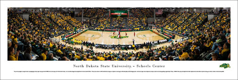 North Dakota State Bison Basketball Scheels Arena Panoramic Poster Print - Blakeway Worldwide