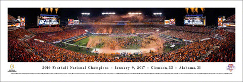 Clemson Tigers 2016 NCAA Football National Champions Panoramic Poster Print - Blakeway