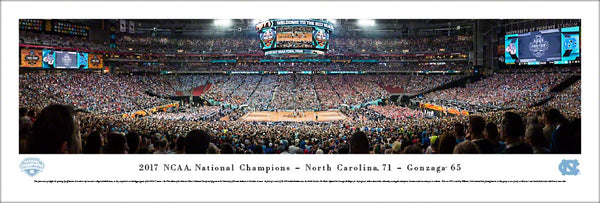 North Carolina UNC Tar Heels 2017 NCAA Basketball Champions Panoramic Poster Print - Blakeway