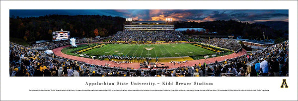 Appalachian State Football Kidd-Brewer Stadium Game Night Panoramic Poster - Blakeway Worldwide
