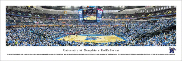 Memphis Tigers Basketball FedEx Forum Game Night Panoramic Poster Print - Blakeway Worldwide