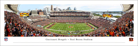 Cincinnati Bengals Paul Brown Stadium Gameday Panoramic Poster Print - Blakeway Worldwide