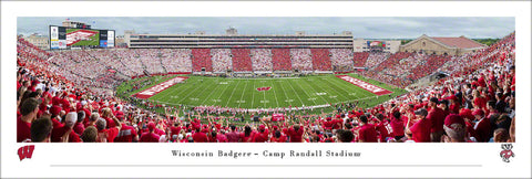 Wisconsin Badgers Football Camp Randall Gameday Panoramic Poster - Blakeway Worldwide