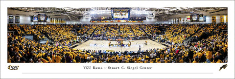 Virginia Commonwealth VCU Rams Basketball Game Night Panoramic Poster Print - Blakeway Worldwide