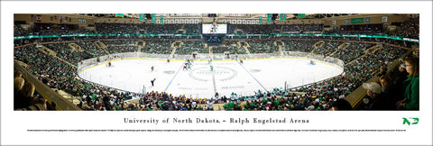 North Dakota Hockey Ralph Engelstad Arena Game Night Panoramic Poster Print - Blakeway