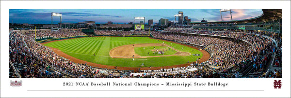 Mississippi State Bulldogs Baseball "Celebration Omaha" 2021 College World Series Panoramic Poster Print - Blakeway Worldwide