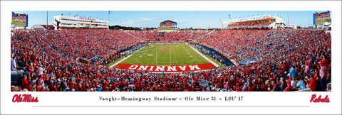 Ole Miss Rebels Vaught-Hemingway Stadium Manning Day Panoramic Poster Print - Blakeway 2021