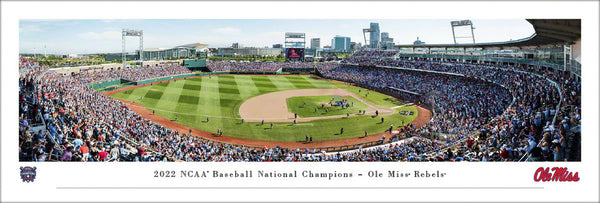 Ole Miss Rebels Baseball "Celebration Omaha" 2022 College World Series Panoramic Poster Print - Blakeway Worldwide
