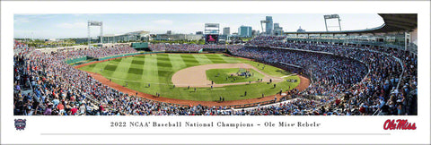 Ole Miss Rebels Baseball "Celebration Omaha" 2022 College World Series Panoramic Poster Print - Blakeway Worldwide