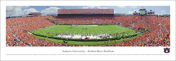 Auburn Tigers Football Jordan-Hare Stadium Gameday Panoramic Poster - Blakeway 2008