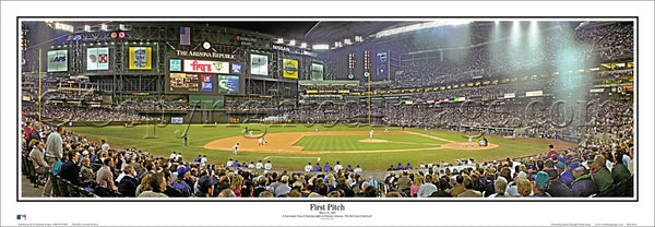 Arizona Diamondbacks Chase Field First Pitch (1998) Panoramic Poster Print - Everlasting Images