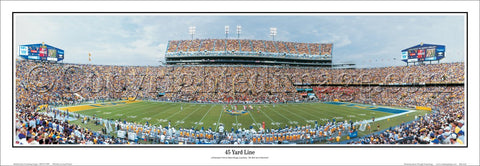 LSU Football "45 Yard Line" Tiger Stadium Panoramic Poster Print - Everlasting Images 2006