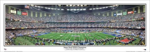 Super Bowl XXXVI (2002) Patriots vs. Rams Panoramic Poster Print - Everlasting Images