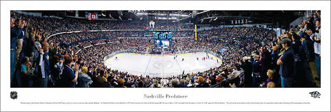 Nashville Predators Bridgestone Arena NHL Game Night Panoramic Poster Print (2011) - Blakeway Worldwide