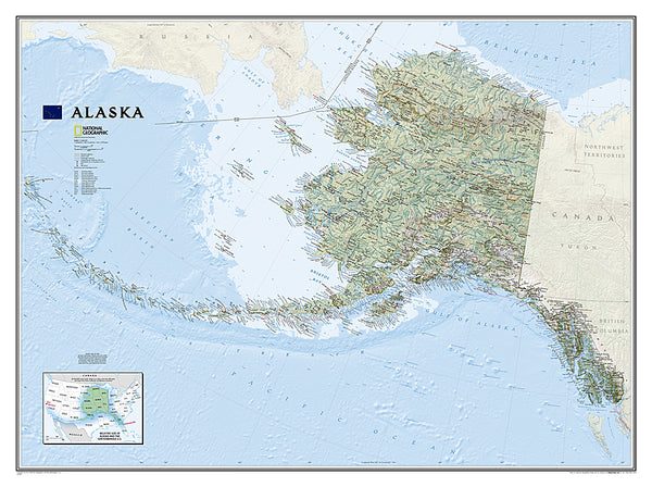 Map of Alaska National Geographic Classic Edition 30x40 Wall Map Poster - NG Maps