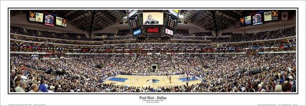 Dallas Mavericks "Foul Shot" Game Night Panoramic Poster Print - Everlasting Images