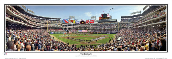 Texas Rangers "The Ballpark" (Opening Day 2002) Panoramic Stadium Poster Print - Everlasting Images