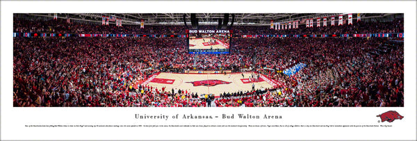 Arkansas Razorbacks Basketball Bud Walton Arena Game Night Panoramic Poster Print - Blakeway 2018