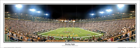 Lambeau Field "Monday Night" Green Bay Packers Panoramic Poster Print - Everlasting Images