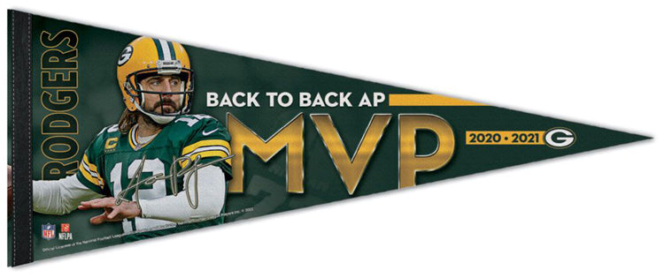 Aaron Rodgers Back-to-Back NFL MVP Green Bay Packers Premium Felt NFL –  Sports Poster Warehouse