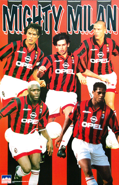 AC Milan Mighty Milan Serie A Football Action Poster - Starline Inc. 1997