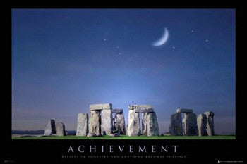 Moonrise over Stonehenge "Achievement" Inspirational Poster - GB Eye (UK)