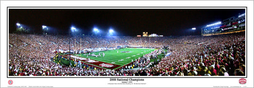 Alabama Crimson Tide 2009 National Champions Panoramic Poster Print - Everlasting