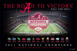 Alabama Crimson Tide "Road to Victory" (2011 NCAA Football Champs) Poster - ProGraphs