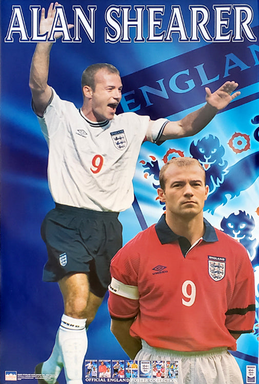 Alan Shearer Team England 2000 Football Superstar Poster