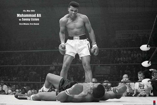 Muhammad Ali "Liston Knockout 1965" Classic Boxing Poster - Pyramid