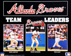 Atlanta Braves "Team Leaders" (Justice, Gant, Deion Sanders) 16x20 Vintage Poster - Starline 1992