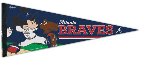 Atlanta Braves "Mickey Mouse Flamethrower" Official MLB/Disney Premium Felt Pennant - Wincraft Inc.