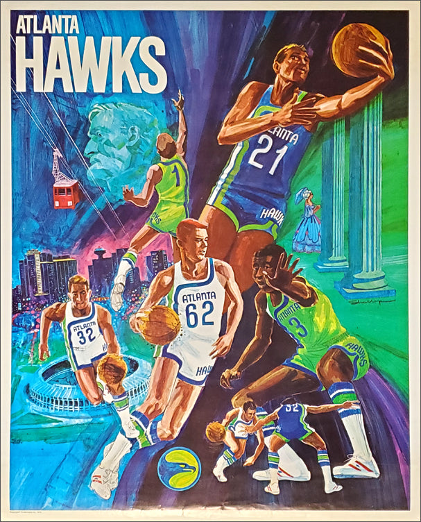 Spud Webb Slam Dunk Champion Atlanta Hawks Vintage Original Poster -  Sports Illustrated by Marketcom 1986