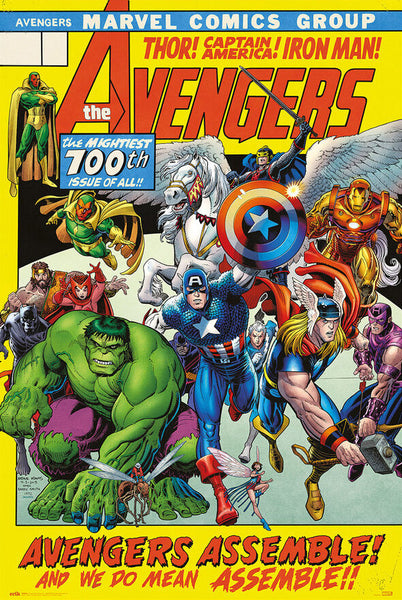 The Avengers 700th Edition (Vol. 8 #10 Jan 2019) Art Adams Retro Variant Cover 24x36 Poster - Grupo Erik